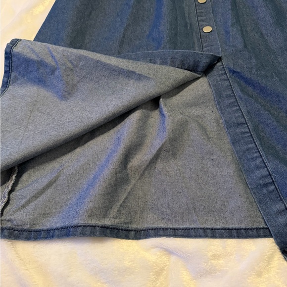 Denim Blue Button-Down Dress - Picture 4 of 14